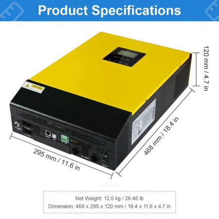 DAXTROMN 5000W hybrid solcelle-inverter