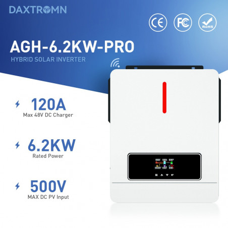 DAXTROMN 6200W hibrid szolár inverter 2 terhelési kimenettel