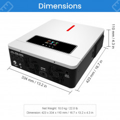 DAXTROMN 6200W hybrid solar inverter with 2 load output