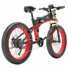 Bicicleta Elétrica BEZIOR X-PLUS 26in 1500W 40KM/H 48V 17.5Ah Bateria Vermelha