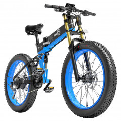 BEZIOR X-PLUS Vélo Électrique 26po 1500W 40KM/H 48V 17.5Ah Batterie Bleu