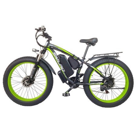 SMLRO XDC600 E-Bike 26 hüvelykes 1000 W-os kettős motor 55 km/h 48V 22.4AH zöld