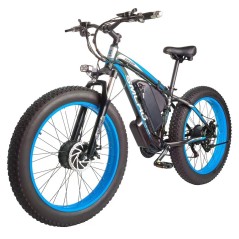SMLRO XDC600 E-Bike 26 hüvelykes 1000 W-os kettős motor 55 km/h 48V 22.4AH Kék