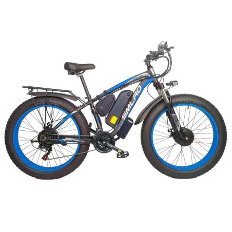 SMLRO XDC600 E-Bike 26 hüvelykes 1000 W-os kettős motor 55 km/h 48V 22.4AH Kék