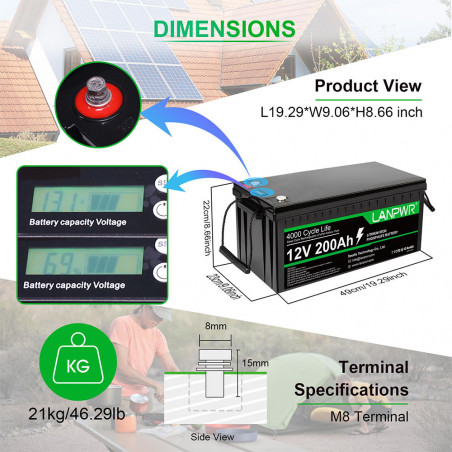 Batterie LANPWR 12V 200Ah LiFePO4