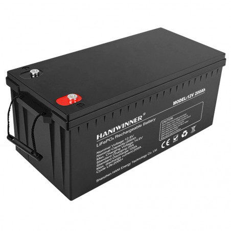 Batteria al litio HANIWINNER HD009-12 12,8 V 200 Ah LiFePO4