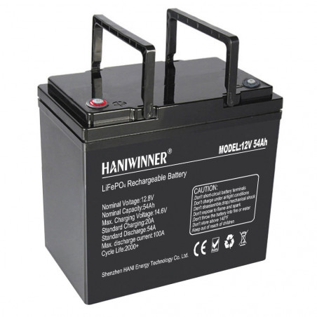 Batteria al litio HANIWINNER HD009-07 12,8 V 54 Ah LiFePO4