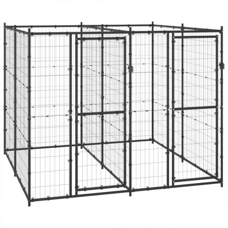 Outdoor steel dog kennel 4.84 m²