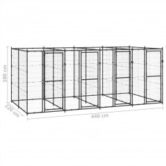 Outdoor steel dog kennel 9.68 m²