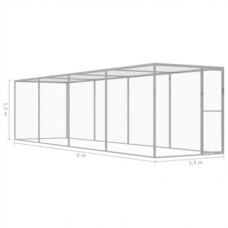 Jaula para gatos 6x1,5x1,5 m Acero Galvanizado