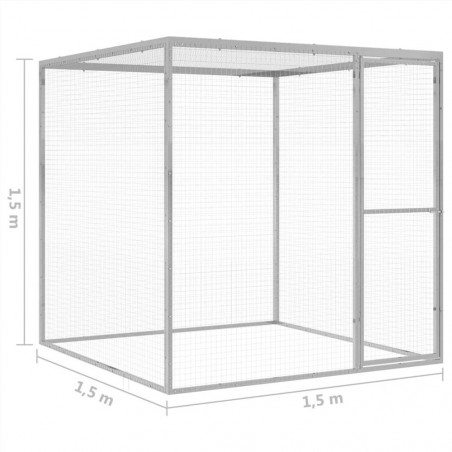 Cușcă pentru pisici 1,5x1,5x1,5 m Oțel galvanizat