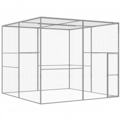 Jaula para Gatos 3x3x2,5 m Acero Galvanizado