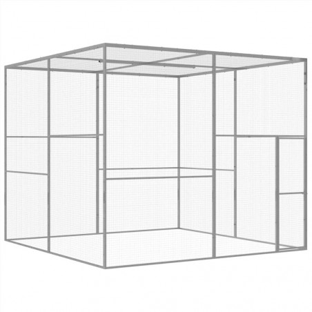 Jaula para Gatos 3x3x2,5 m Acero Galvanizado