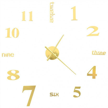 Reloj de pared 3D Diseño moderno 100 cm XXL Dorado