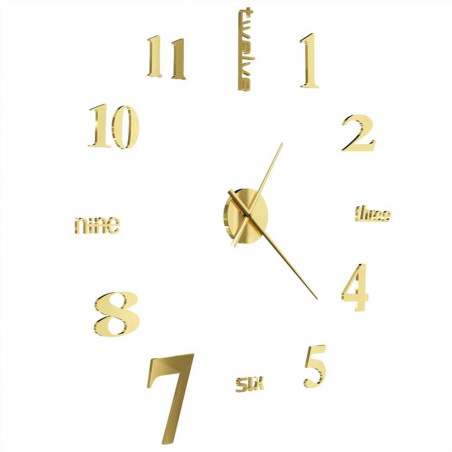 Relógio de parede 3D Design moderno 100 cm XXL dourado