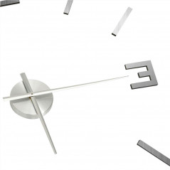 3D Horloge Murale Design Moderne Argent 100 cm XXL