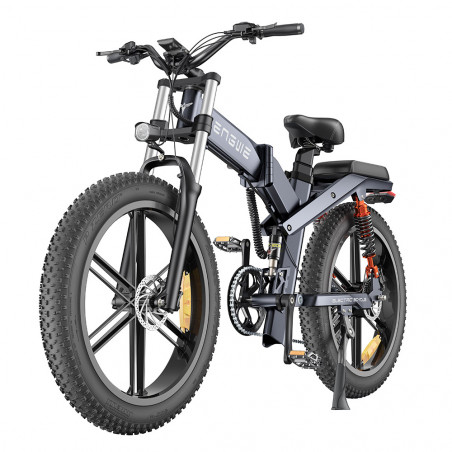 Bicicletta Elettrica ENGWE X26 - 1000 W - 50 km/h - Pneumatici da 26 pollici - Doppia Batteria 48 V 29,2 Ah - Colore Grigio