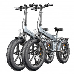 Två elektriska mountainbikes ENGWE EP-2 PRO Vikbara 20 tum stora däck 750W 13Ah 42Km/h Grå