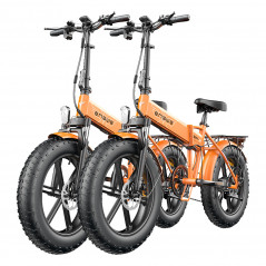 Två elektriska mountainbikes ENGWE EP-2 PRO Vikbara 20 tum stora däck 750W 13Ah 42Km/h Orange