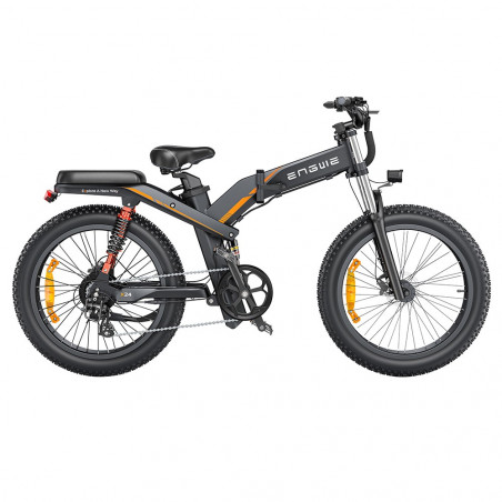 ENGWE X24 Elcykel - 1000W - 50 km/t - 24 tommer dæk - Dobbelt batteri 48V 29,2Ah - Sort farve