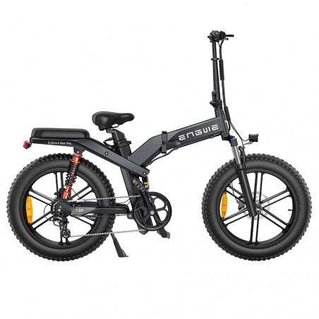 ENGWE X20 elcykel - 750 W motor, hastighed 42 km/t, 20-tommer dæk, dobbelt 22,2 Ah batteri - sort