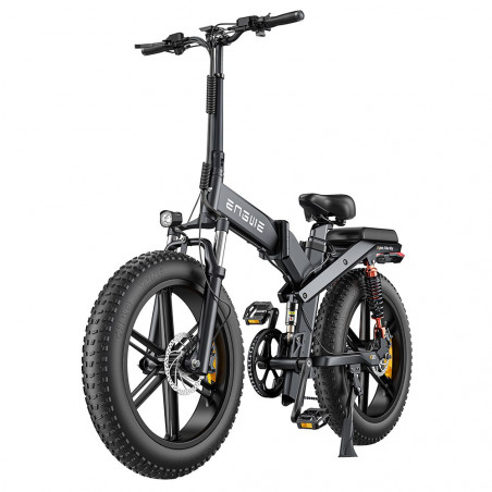 ENGWE X20 elcykel - 750 W motor, hastighed 42 km/t, 20-tommer dæk, dobbelt 22,2 Ah batteri - sort