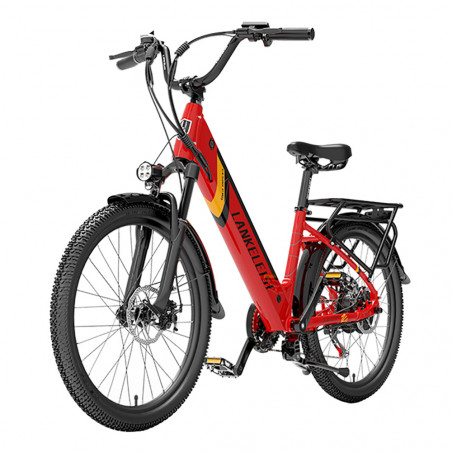 Bicicleta eléctrica 500w 24 pulgadas LANKELEISI ES500PRO Roja