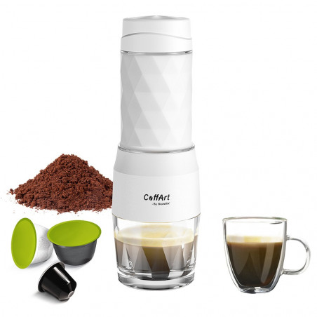 Bærbar kaffemaskine hvid BioloMix HS8439