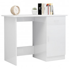 Glossy white chipboard desk 100x50x76 cm