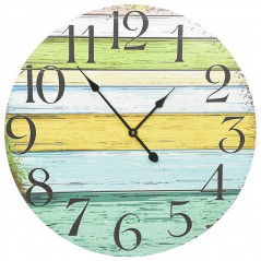 Reloj de pared multicolor 60 cm MDF