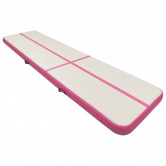 Felfújható gimnasztikai szőnyeg pumpával 800x100x15 cm PVC rózsaszín