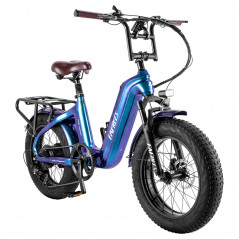 Bicicleta Elétrica FAREES F20 Master E-bike 20*4.0 Pneu 500W Azul