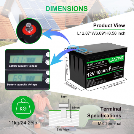 Batterie LANPWR 12V 100Ah LiFePO4