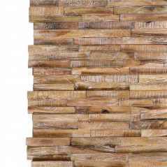 3D Facing Panels 10 pcs 1.01 m² Solid Teak Wood