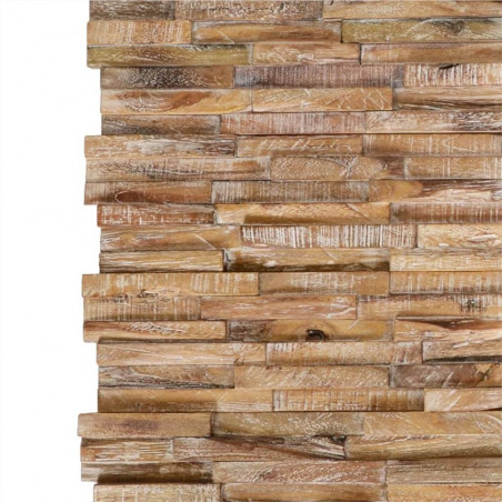 3D Facing Panels 10 pcs 1.01 m² Solid Teak Wood