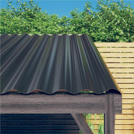 Roof panels 36 pcs Powder coated steel Anthracite 80x36 cm