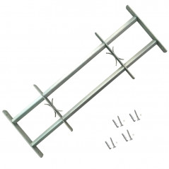 Grille de sécurité ajustable pour fenêtres avec 2 barres transversales 700-1050 mm