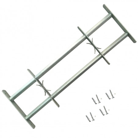 Grille de sécurité ajustable pour fenêtres avec 2 barres transversales 700-1050 mm