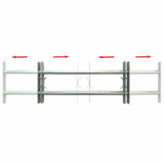 Verstellbares Sicherheitsgitter für Fenster mit 2 Querstangen 700-1050 mm