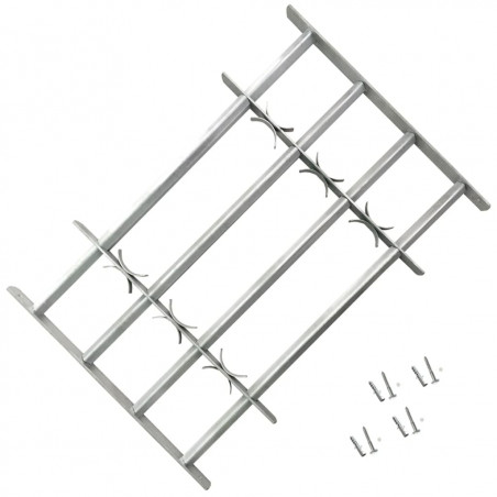 Grille de sécurité ajustable pour fenêtres avec 4 barres transversales 1000-1500 mm