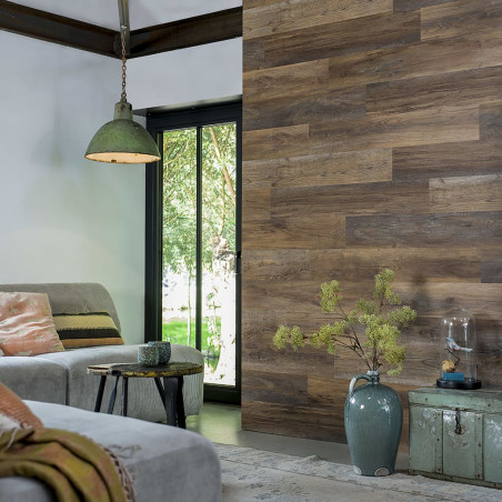 WallArt Wood Look Planks Barn Oak Umbra Brown