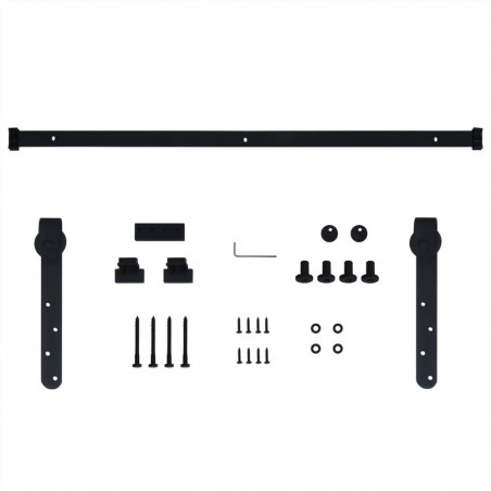 Set de mini uși glisante de hambar din oțel carbon de 48 inchi