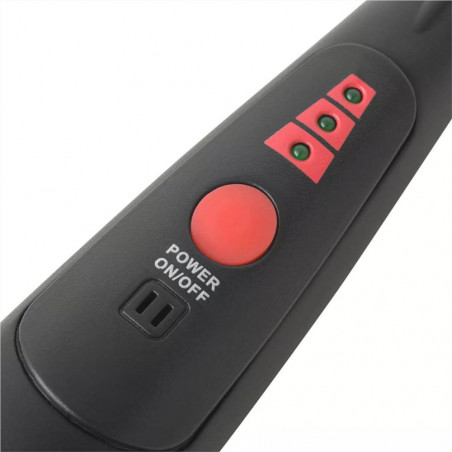 Detector de metales Pinpointer negro y rojo.