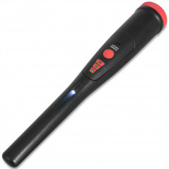 Detector de metales Pinpointer negro y rojo.