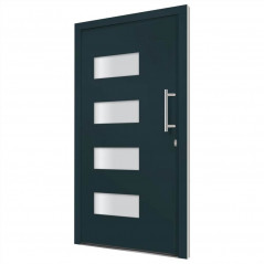 Porta d'ingresso Alluminio e PVC Antracite 100x200 cm