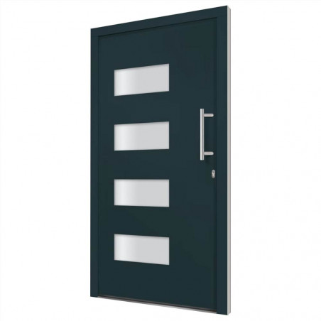 Entrance door Aluminum and PVC Anthracite 100x200 cm