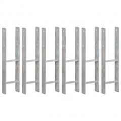 Fence anchors 6 pcs Silver 14x6x60 cm Galvanized Steel
