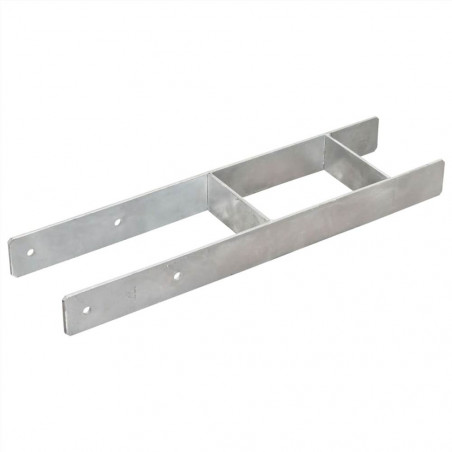 Anclajes para valla 6uds Plata 14x6x60 cm Acero Galvanizado