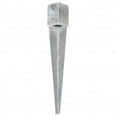 Ground spikes 2 pcs Silver 10x10x76 cm Galvanized Steel