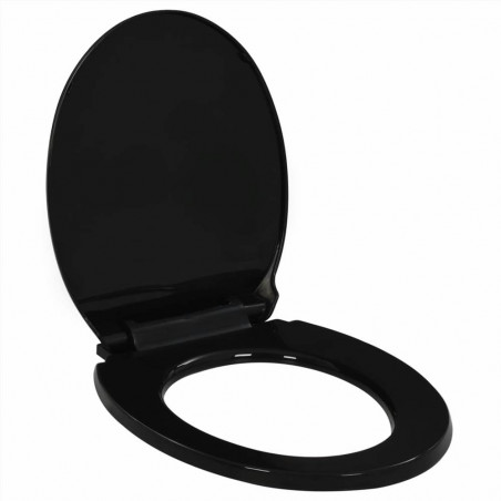 Asiento de inodoro con cierre suave y diseño de liberación rápida, color negro